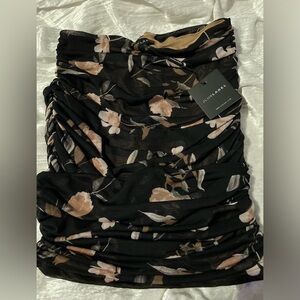 BLACK FLORAL DELILAH MESH SKIRT